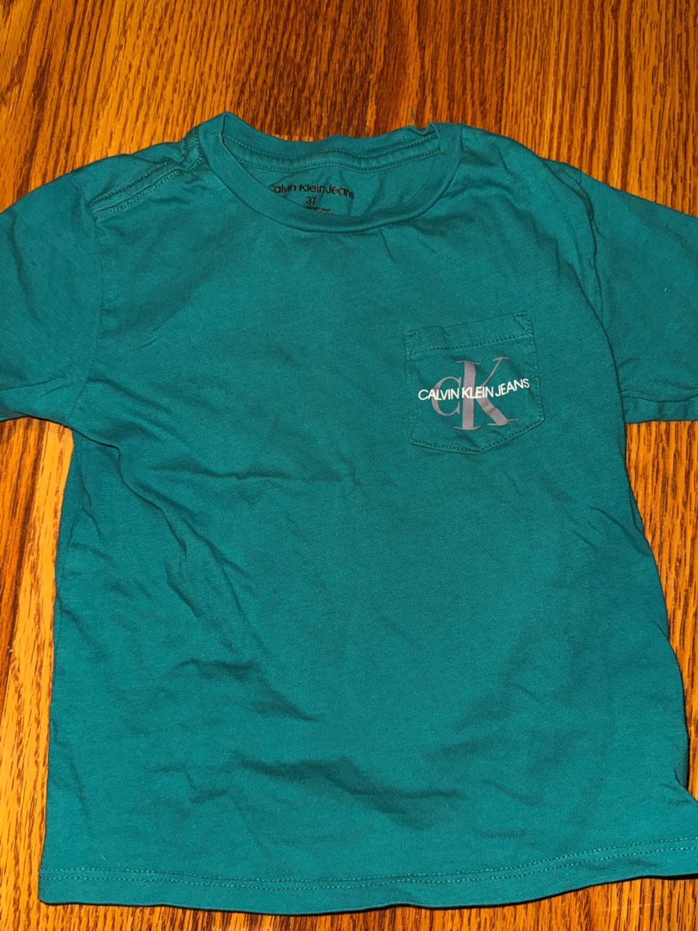 Calvin Klein Kids Teal Green Pocket Tee